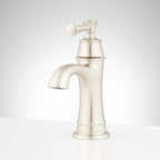 Signature Hardware 948570 Beasley 1.2 GPM Single Hole Bathroom Faucet with Pop-up Drain Assembly Brushed Nicke