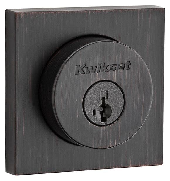 Halifax Square Rose Single Cylinder Deadbolt SmartKey with 6AL Latch