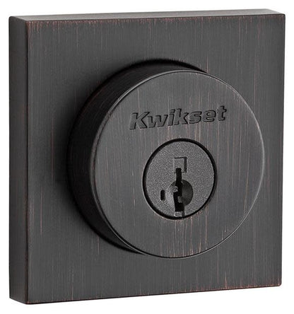 Halifax Square Rose Single Cylinder Deadbolt SmartKey with 6AL Latch