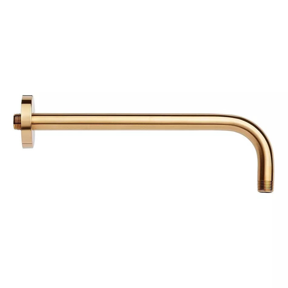 Signature Hardware 948096-12 FundamentALL 12" Wall-Mount Rain Shower Arm and Flange - Brushed Gold