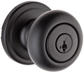 Kwikset 740H-S Hancock Keyed Entry Single Cylinder Knob Set with SmartKey Matte Black Door Hardware Door Knobs Keyed Entry Door Knobs