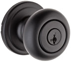 Kwikset 740H-S Hancock Keyed Entry Single Cylinder Knob Set with SmartKey Matte Black Door Hardware Door Knobs Keyed Entry Door Knobs