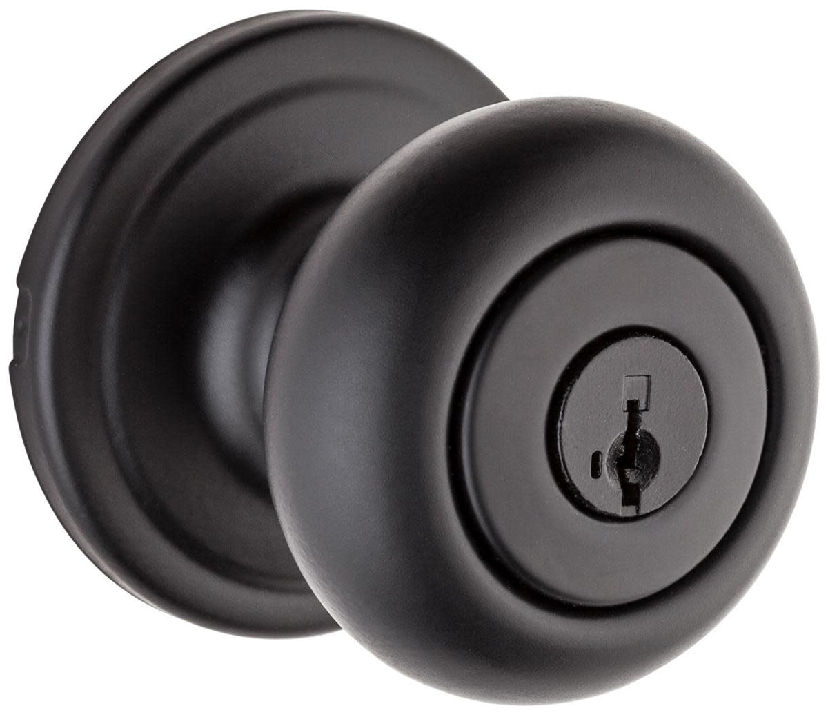 Kwikset 740H-S Hancock Keyed Entry Single Cylinder Knob Set with SmartKey Matte Black Door Hardware Door Knobs Keyed Entry Door Knobs