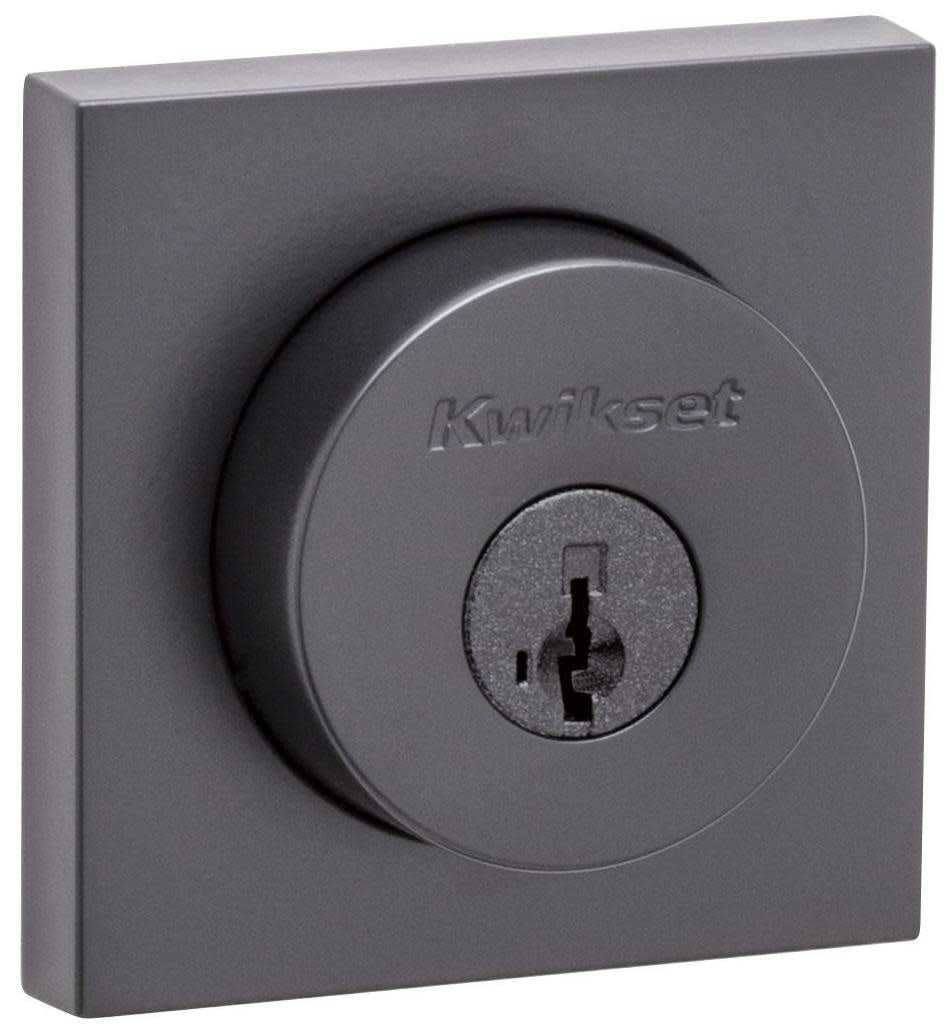 Kwikset 159 Series Matte Black Double Cylinder Square Deadbolt Featuring SmartKey