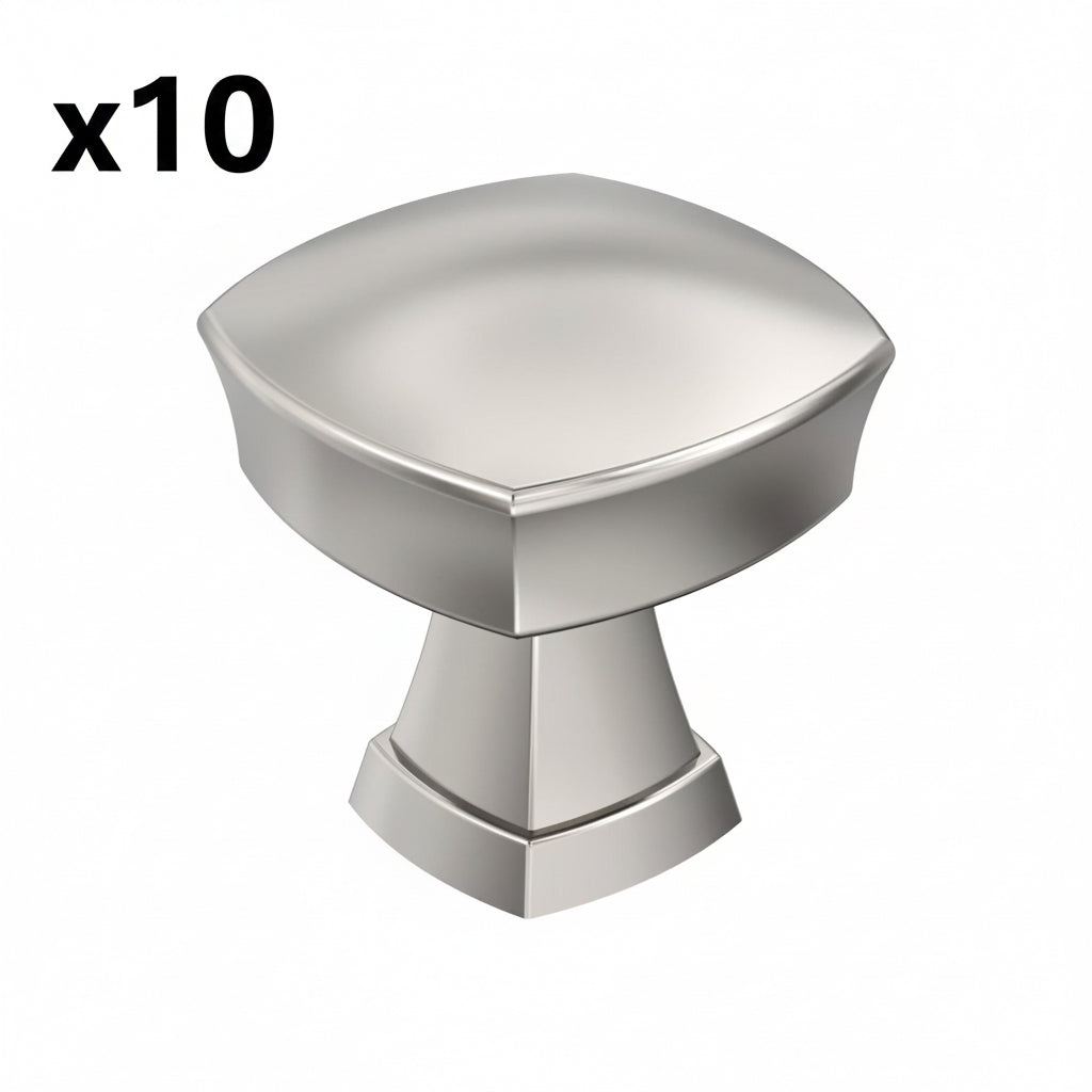 10 Amerock BP11287 Stature 1-1/4 Inch Square Cabinet Knob Polished Nickel Cabinet Hardware Knobs Square - *Tools