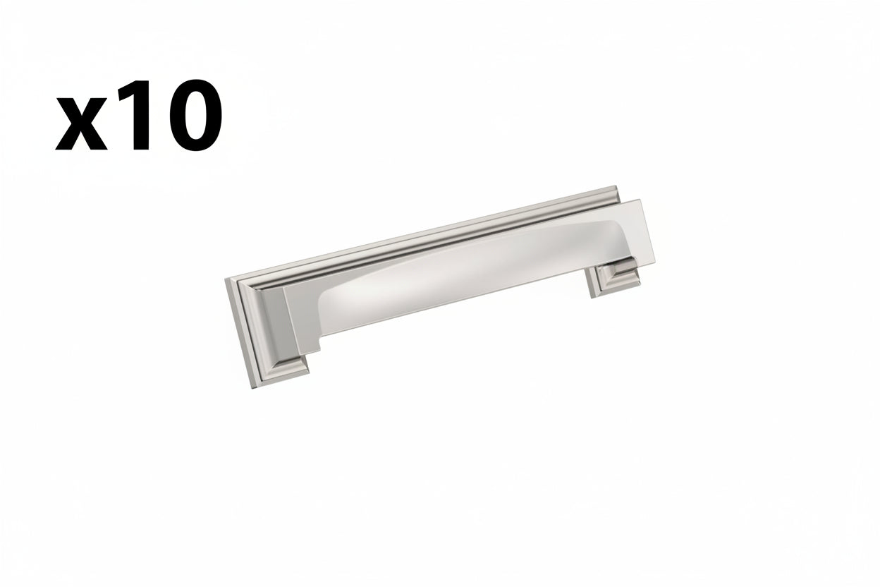 10 x Appoint 5-1/16 in. or 6-5/16 in. (128mm or 160mm) Traditional Polished Nickel Cabinet Cup Pull