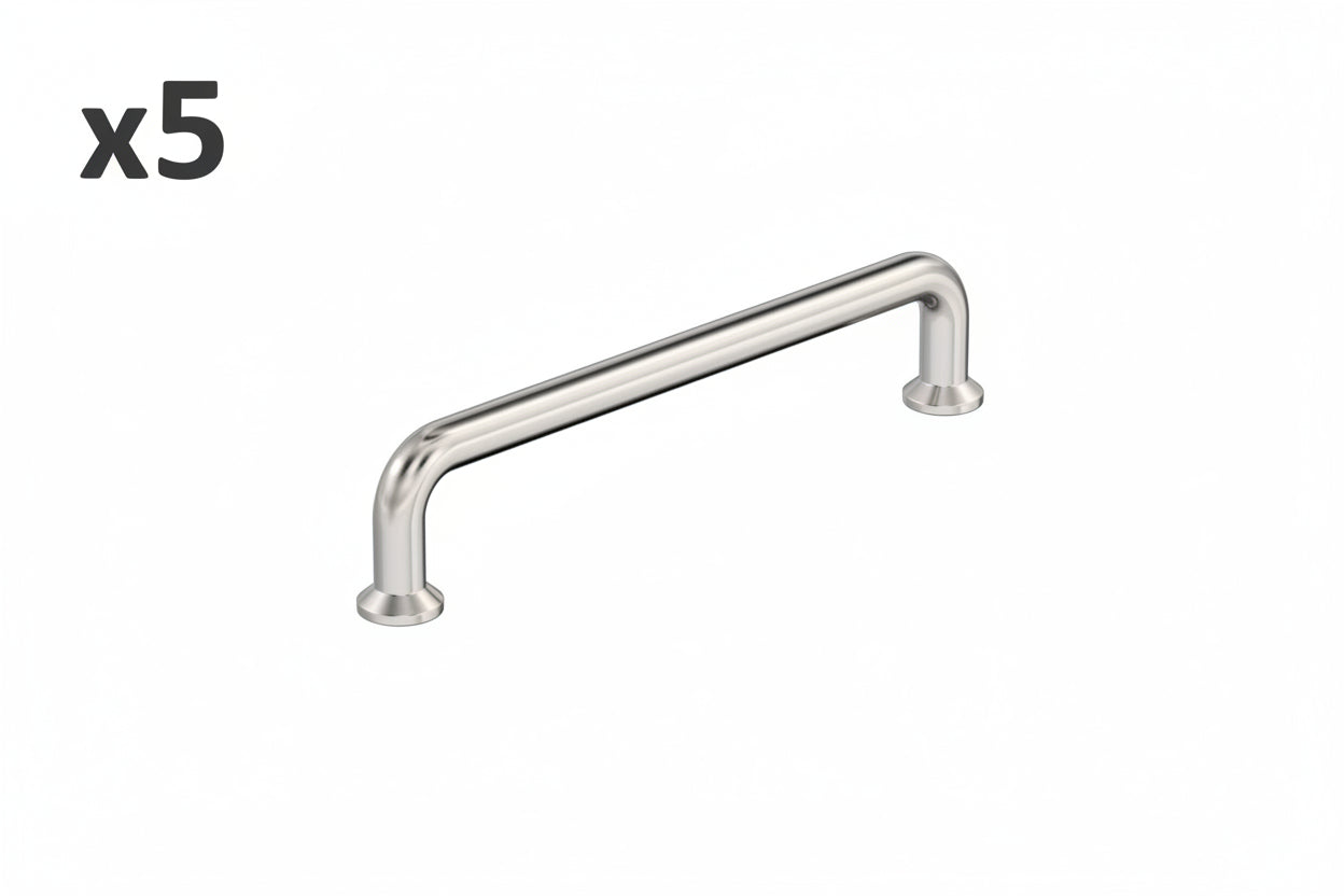 5 x Factor 5-1/16 in. (128 Mm) Modern Polished Nickel Arch Cabinet Pull