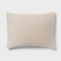 Standard Jersey Quilt Sham Oatmeal - Threshold™: Cotton Knitted Check Jacquard Design Machine Washable - *Bedding