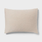 Standard Jersey Quilt Sham Oatmeal - Threshold™: Cotton Knitted Check Jacquard Design Machine Washable - *Bedding