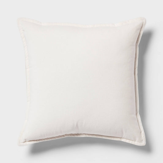 Velvet Reverse Oblong Dec Pillow Ivory - Threshold™: Indoor Cotton Fabric, Polyester Fill, Sewn Seam Closure