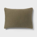 Standard Jersey Quilt Sham Dark Olive Green - Threshold™: Cotton Knitted Machine Washable No Flange - *Bedding