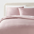 See Desc King TENCEL™ Duvet Cover and Sham Set Blush - Threshold™: OEKO-TEX Certified 320 Thread Count Cooling Satin