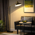 AIKVSXER 65 in. Black and Gold Floor Lamp with Dome Shade for Living Room Adjustable Standard 1-Light
