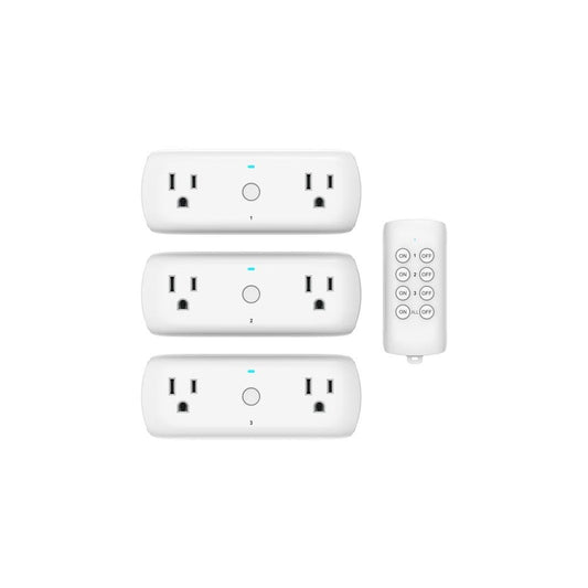 Wireless Indoor Remote Control AC/DC Adapter, White(3-Pack)