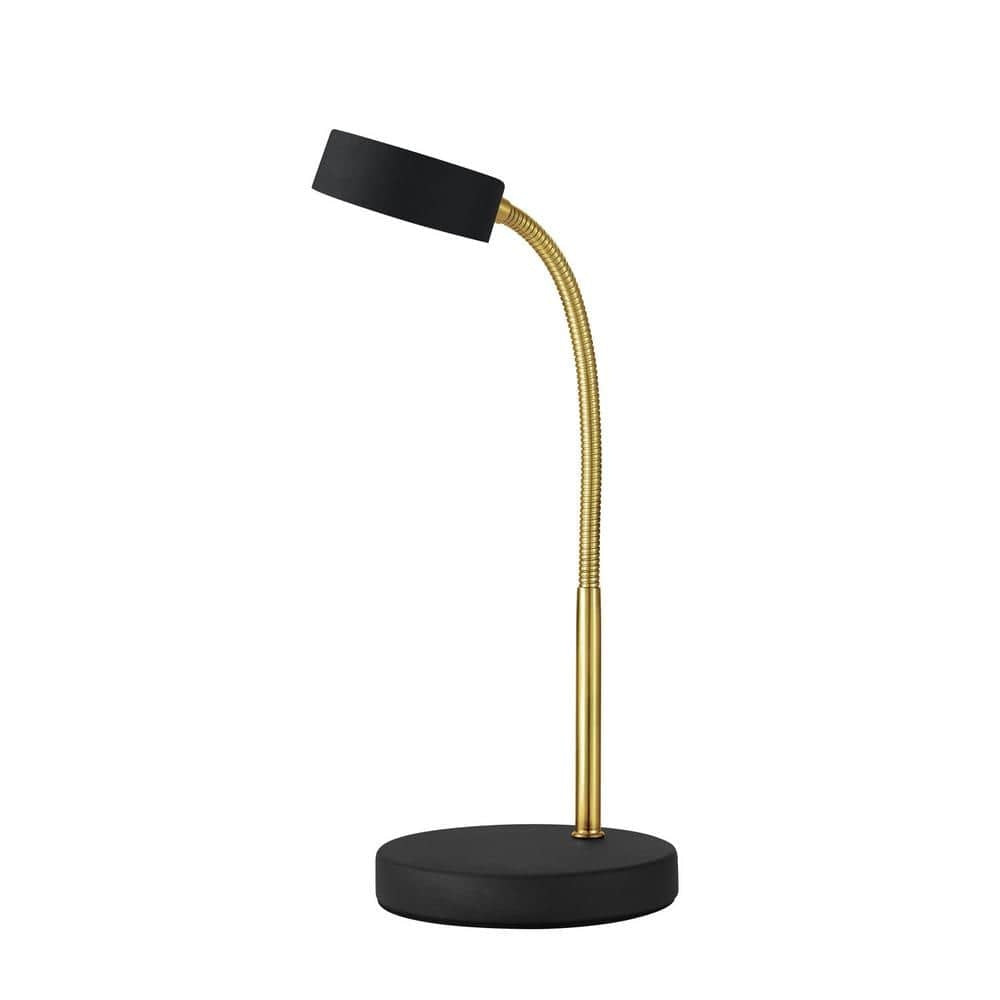 Hampton Bay 15 in. Matte Black LED Lamp with Adjustable Lamp Head
