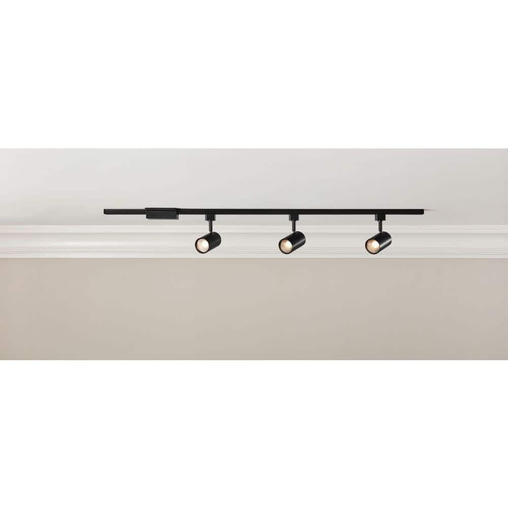 4 Ft. Black Integrated LED Linear Track Lighting Kit with Cylinder Heads 3-Light - *Lighting & Electrical