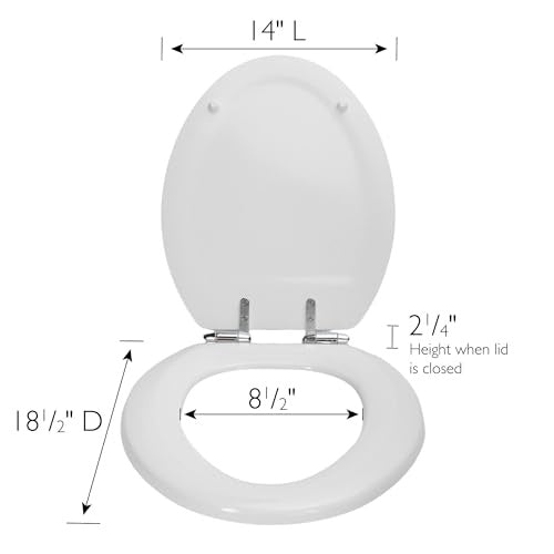 Dalton Elongated Toilet Seat Close Front Toilet Seat in White - *Plumbing