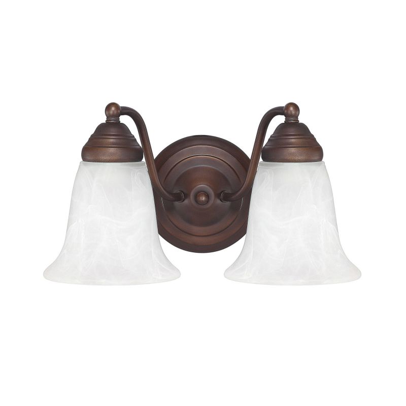 Capital Lighting 1362BB-117 Brady White Faux Alabaster Glass Bath Vanity Wall Mount, 2-Light 200 Total Watts, 7" H x 12" W, Burnished Bronze
