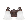 Capital Lighting 1362BB-117 Brady White Faux Alabaster Glass Bath Vanity Wall Mount, 2-Light 200 Total Watts, 7" H x 12" W, Burnished Bronze