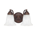 Capital Lighting 1362BB-117 Brady White Faux Alabaster Glass Bath Vanity Wall Mount, 2-Light 200 Total Watts, 7" H x 12" W, Burnished Bronze