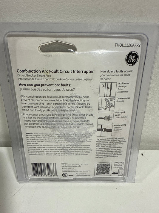 GE Energy Industrial Solutions THQL1120AFP2 Single Pole Combo Arc Fault Circuit Interrupter 20-Amp