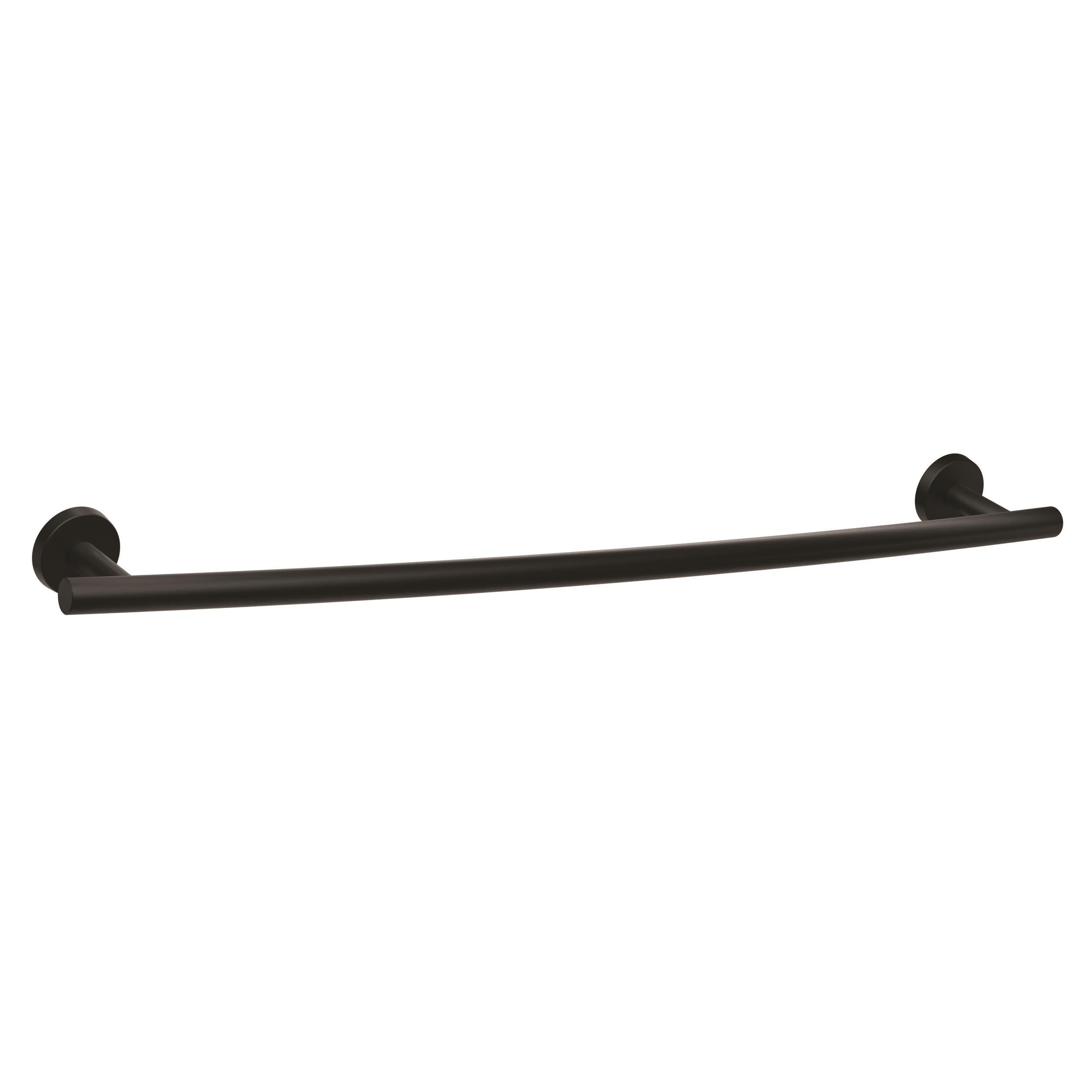 Amerock BH26544MB | Matte Black Towel Bar | 24 in (610 mm) Towel Rack | Arrondi | Bathroom Towel Holder | Bathroom Hardware | Bath Accessories