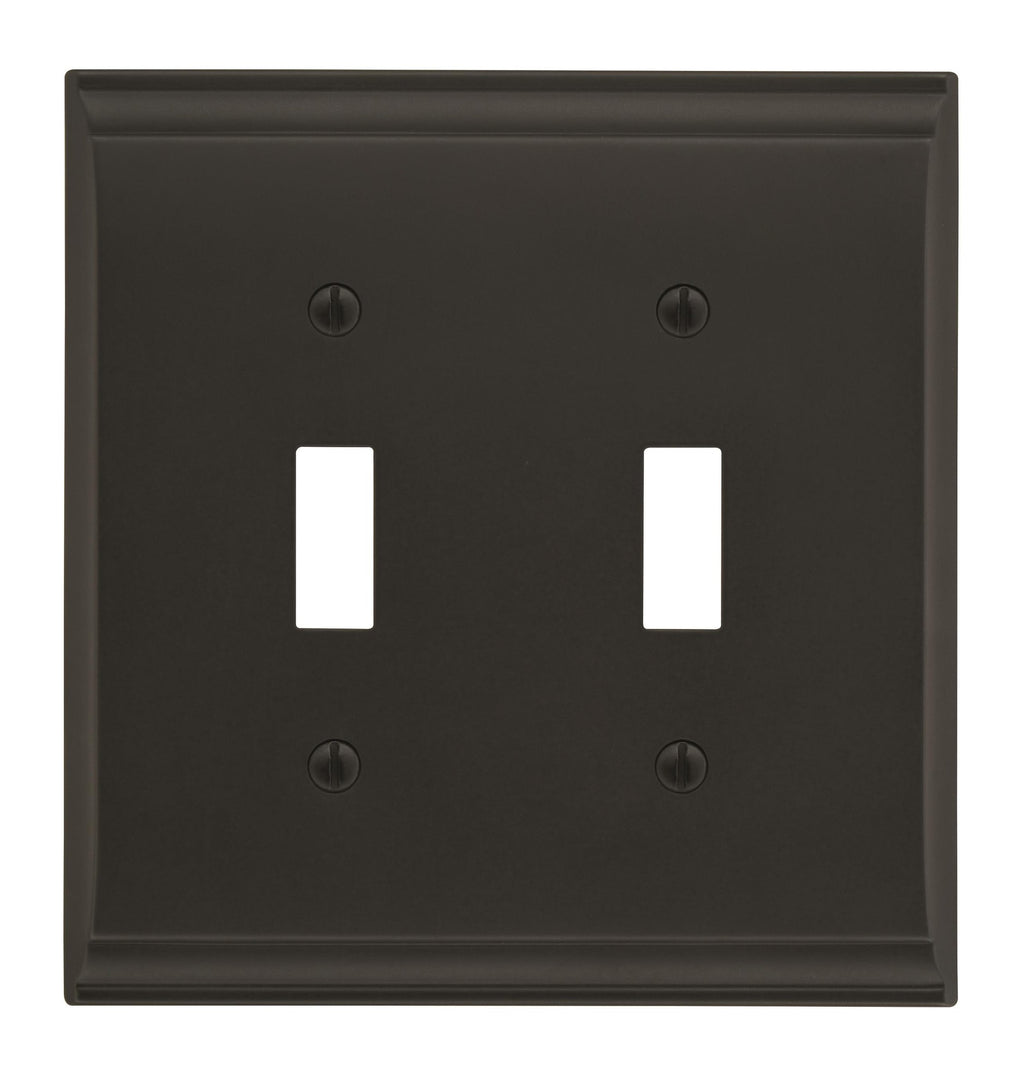Amerock BP36501 Candler Double Switch Outlet Wall Plate Black Bronze Wall Controls Wall Plates Switch Plates