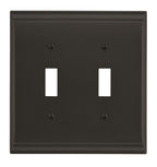 Amerock BP36501 Candler Double Switch Outlet Wall Plate Black Bronze Wall Controls Wall Plates Switch Plates