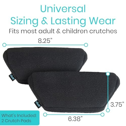 Vive Fleece Crutch Pads (2 Pieces) - Padding for Underarm Armpits (Hand Grips Not Included)