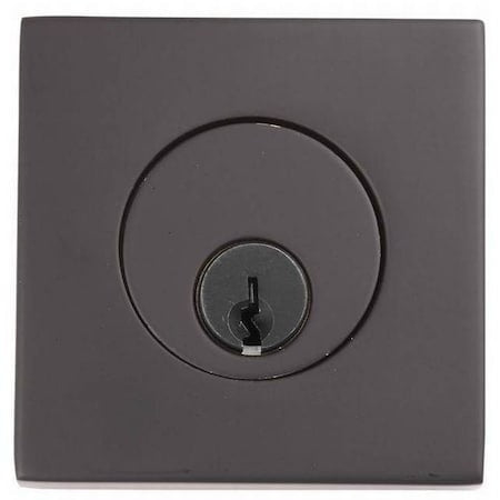 Emtek 8469US19 Solid Brass Square Single Cylinder Deadbolt Flat Black