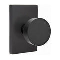 Emtek Passage Set, Modern Rectangle Rosette, Modern Round Knob, Flat Black