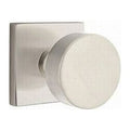 EMTEK Square Rosette Dummy, Pair with Matching Finish Round Knob  - 5050ROUUS15 - Satin Nickel (US15)