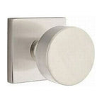 EMTEK Square Rosette Dummy, Pair with Matching Finish Round Knob  - 5050ROUUS15 - Satin Nickel (US15)