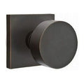 EMTEK Square Rosette Passage Set with Matching Finish Round Knob -5110ROUUS10B - Oil Rubbed Bronze (US10B)