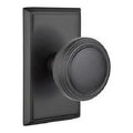 Emtek Privacy Set, Rectangular Rosette, Norwich Knob, Flat Black US19