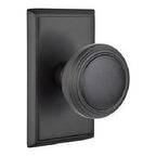 Emtek Privacy Set, Rectangular Rosette, Norwich Knob, Flat Black US19