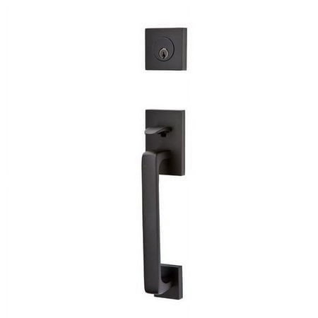 Emtek Flat Black Handleset 4820HLOUS19RH