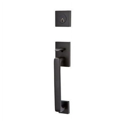 Emtek Flat Black Handleset 4820HLOUS19RH