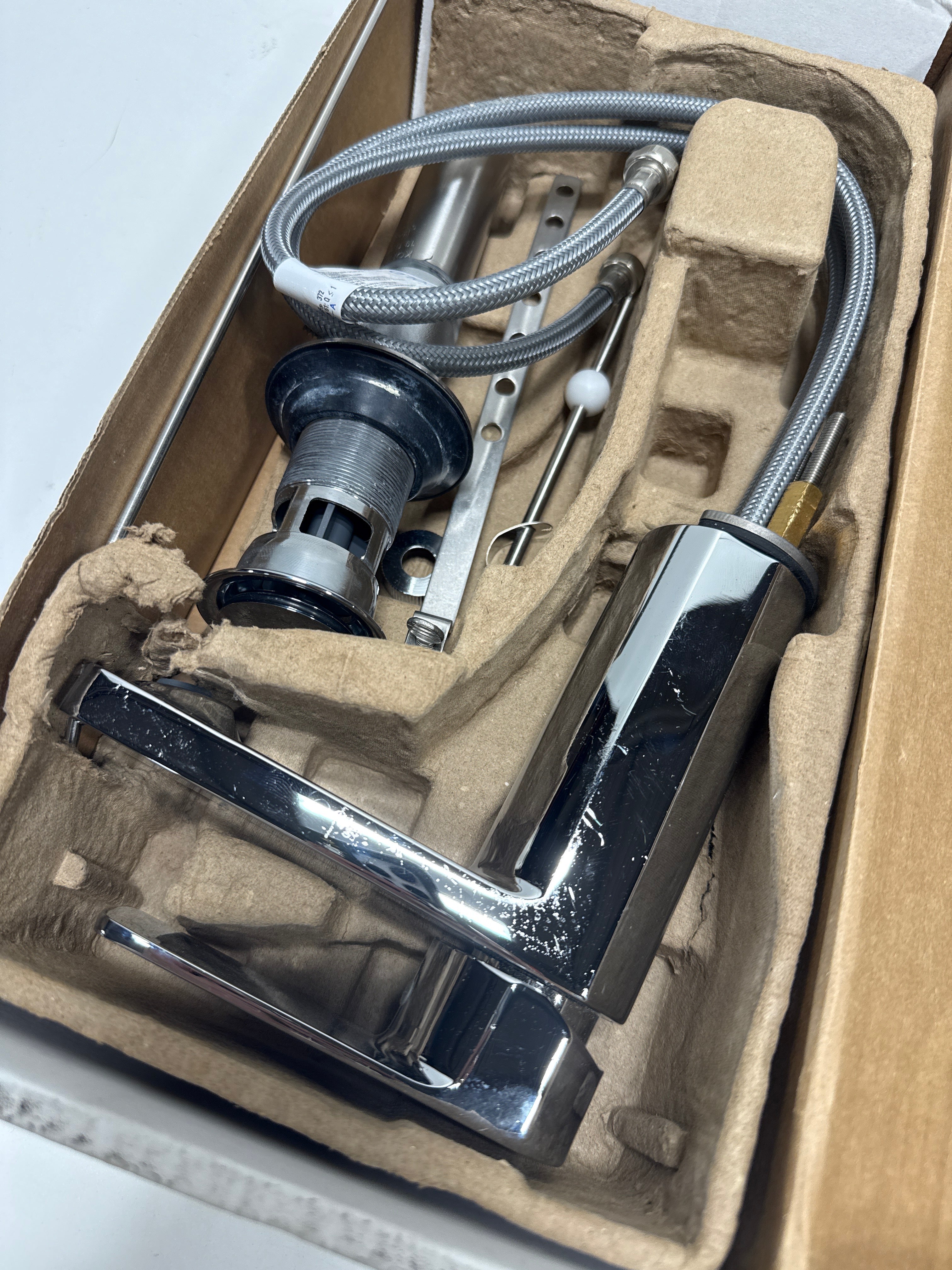 Used Kohler K-23472-4 Parallel 1.2 GPM Single Hole Bathroom Faucet with Pop-up Drain Assembly Polished Chrome