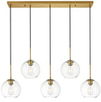 Living District Baxter 5 LTS Brass Pendant with Clear Glass - *Lighting & Electrical