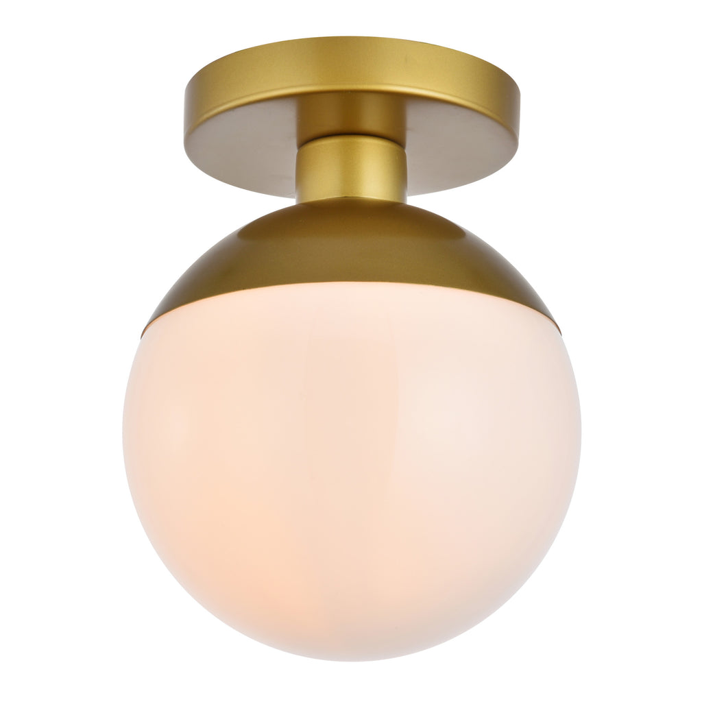 Elegant Lighting LD6050 Eclipse 8" Wide Semi-flush Globe Ceiling Fixture Brass Indoor Lighting Ceiling Fixtures Semi-Flush