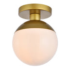 Elegant Lighting LD6050 Eclipse 8" Wide Semi-flush Globe Ceiling Fixture Brass Indoor Lighting Ceiling Fixtures Semi-Flush