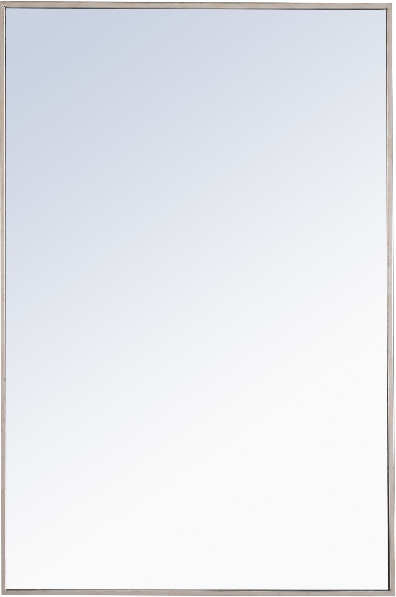 Elegant Decor Monet 42" x 28" Rectangle Metal Frame Mirror in Silver