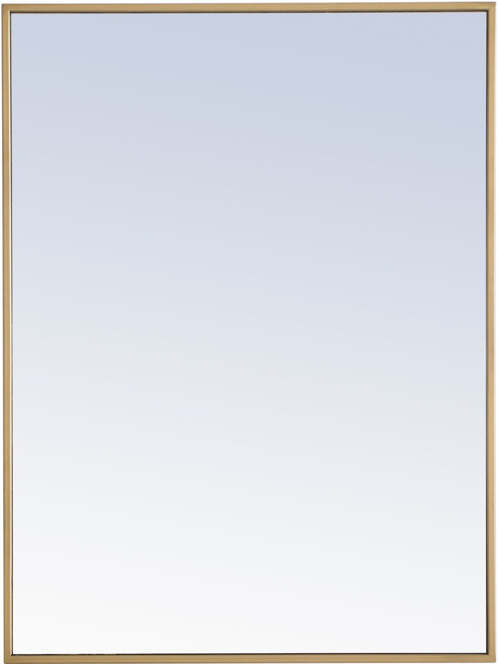 Elegant Decor Monet 32" x 24" Rectangle Metal Frame Mirror in Brass