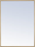 Elegant Decor Monet 32" x 24" Rectangle Metal Frame Mirror in Brass