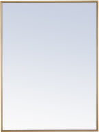 Elegant Decor Monet 32" x 24" Rectangle Metal Frame Mirror in Brass