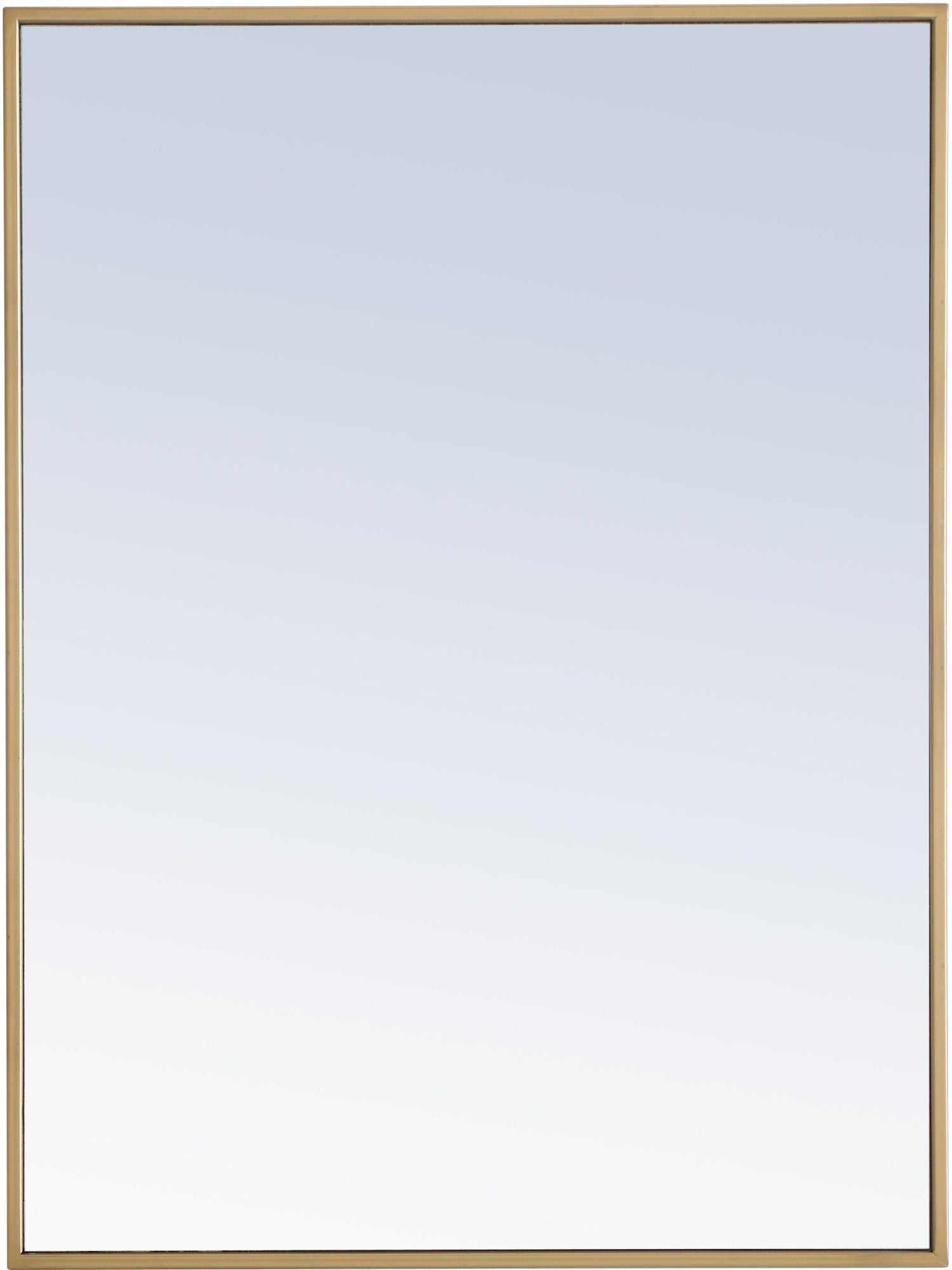 Elegant Decor Monet 32" x 24" Rectangle Metal Frame Mirror in Brass