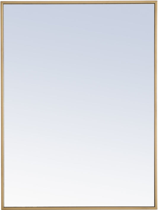 Elegant Decor Monet 32" x 24" Rectangle Metal Frame Mirror in Brass