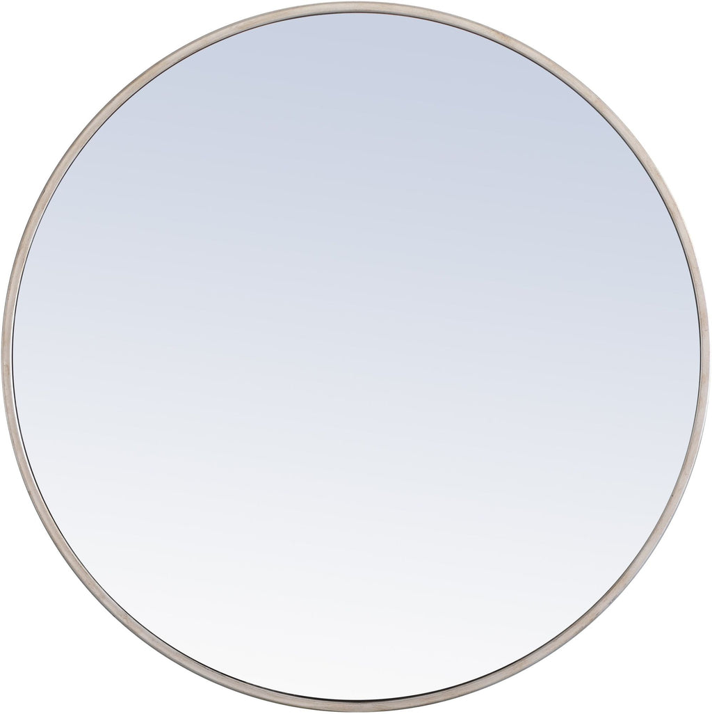 Elegant Decor Eternity 28" Round Metal Frame Mirror in Silver