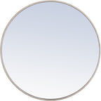 Elegant Decor Eternity 28" Round Metal Frame Mirror in Silver